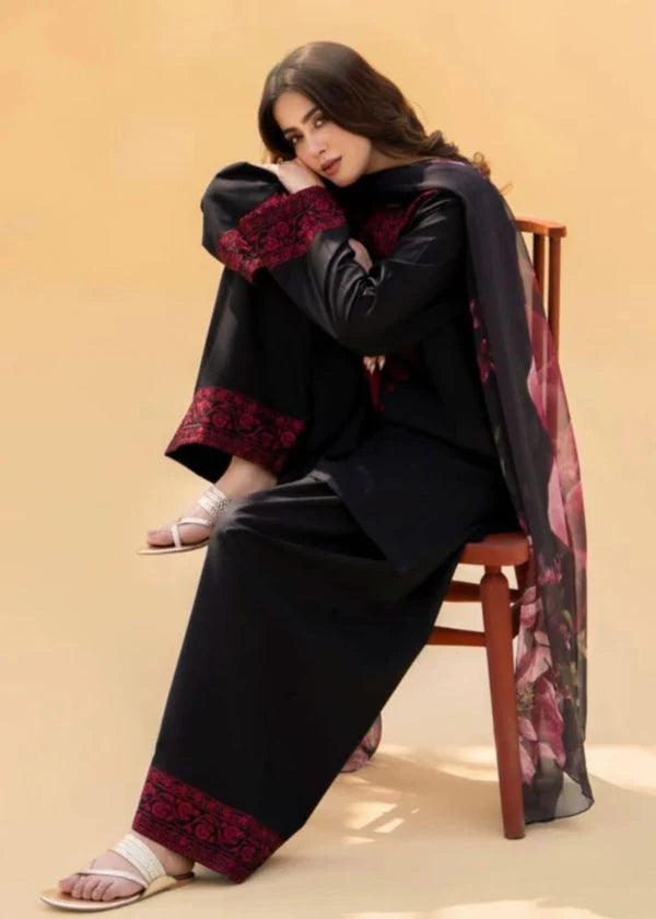 Black Rose Embroidered 3pc